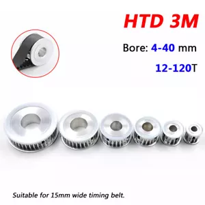 HTD 3M Timing Belt Pulley, for 15mm Wide, Bore 4-40mm, 12-120T, CNC, 3D Printer - Picture 1 of 12