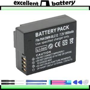 1800mAh DMW-BLC12 DMW-BLC12E Battery for Panasonic Lumix DMC-G85,FZ200,FZ1000 - Picture 1 of 8