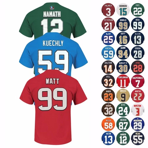 NFL "Eligible Receiver" Player Name & Number Jersey T-Shirt Collection Men's Cover