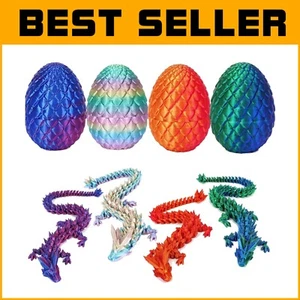 4-Pack 3D Printed Easter Dragon Eggs with Articulated Toy Inside - Fun Filler - Picture 1 of 9