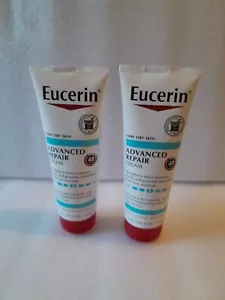 Lot of 2 Eucerin Advanced Repair Cream Fragrance Free Lotion 8 oz Dry Skin - Picture 1 of 2