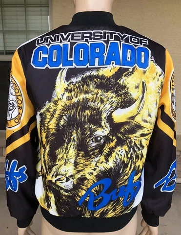 Vintage 90s Colorado Buffaloes Buffs Chalk Line Fanimation Jacket USA Medium Cover