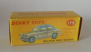 Repro Box Dinky Nº175 Hillman Minx Saloon gris/azul y marrón/verde - Imagen 1 de 2