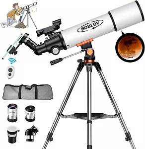 BOBLOV Telescopes for Adult Kids, Astronomical Refractor Stainless Steel Tripod - Picture 1 of 8