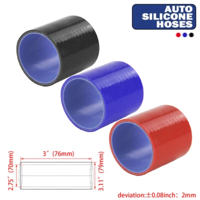 70mm 2.75" ID Straight Silicone Coupler Turbo/Intercooler/Intake/Hydraulic Hose - Image 1 of 4