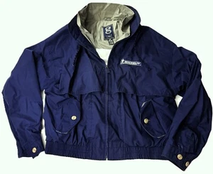 Vintage 1990s Navy Blue Michelin Tires Bomber Coat Jacket ~ Men's Size XXL / 2XL - Picture 1 of 15
