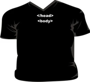 </head><body> Funny HTML Geek V-Neck T-Shirt - Picture 1 of 1