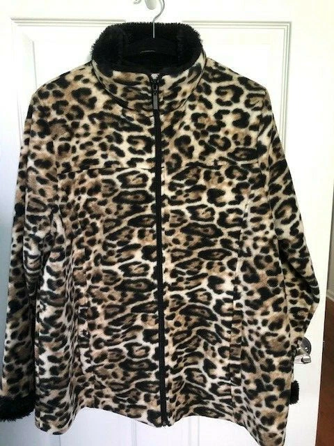 CAROLYN TAYLOR MUJER Chaqueta/Abrigo Estampado Animal Cremallera (1X) (Excelente Estado) Foto 1 de 1