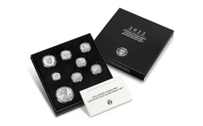 2022-S Limited Edition Silver Proof 8-Coin Set 22RC - COA & Box - Image 1 of 4