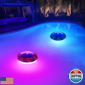 Goallim Solar Floating Pool Lights, RGB Color Changing Pool Lights That Float - Picture 1 of 5