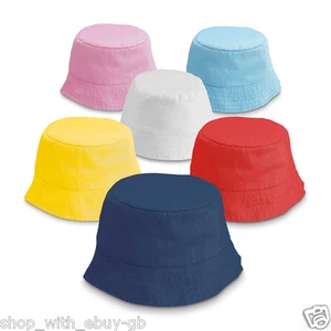Polyester KIDS Bucket Hat - Summer Fishing Boonie Beach Children Sun Cap Child - Picture 1 of 7