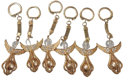 12 Crystal Angel Keychains Favors Baptism First Communion Christening Bautizo  - Image 1 of 2