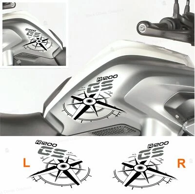 BLACK DOVES GRAPHICS Adesivi Nero Grogio Rosa dei Venti compatibili con BMW R 1200 GS LC 13–16