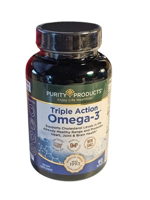 Purity Products Triple Acción Omega-3 Suplemento Dietético 60 Cápsulas Blandas Exp:4/26 Foto 1 de 4