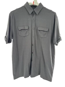 Murano Liquid Luxury Mens Gray Button-Down Shirt XL - Picture 1 of 7