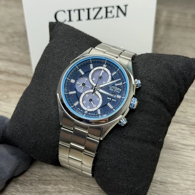 NEW✅ Citizen Sports Chronograph Blue Dial Stainless Steel Men's Watch CA0430-54M - Image 1 of 4