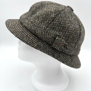 Sombrero Deerstalker Irlandés Tweed Años 70 De Colección Ala Estructurada 100% Lana Hecho en Irlanda - Imagen 1 de 16