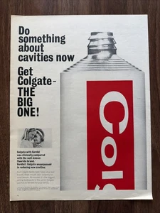 Colgate Toothpaste Print Ad 1960s Do Something About Cavities Dental Care Teeth  - Picture 1 of 4