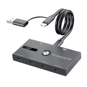 6 Port USB C and USB A Adapter Splitter Hub 4xTypeC and 2xUSB Easy Access - Picture 1 of 8