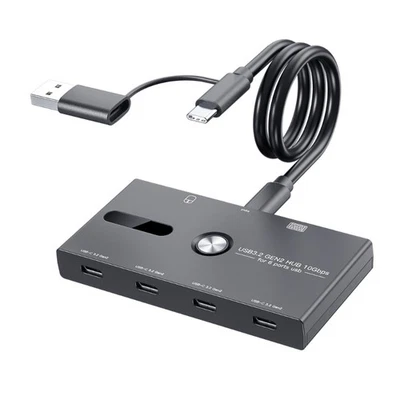 6 Port USB C and USB A Adapter Splitter Hub 4xTypeC and 2xUSB Easy Access - Image 1 of 4