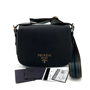 Prada Saffiano Gold Logo Crossbody Bag 1bd192 144262898 - Picture 1 of 9