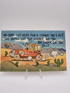 Vintage 1940er Comic Postkarte - "Hotel Got the Change" Wüstenautoszene - Bild 1 von 2
