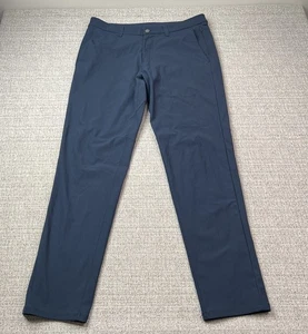 Pantalón Lululemon Commission Para Hombre 36x32 Calce Ajustado Azul Rendimiento Informal - Imagen 1 de 19