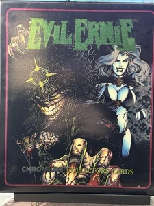 Carpeta de tarjetas cromada Chaos Comics Evil Ernie con tarjeta promocional y juego Evil Ernie - Imagen 1 de 4