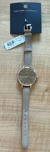 NY & CO. Rose Gold Tone Brown Leather Band Women’s Watch 19038 139 New Battery - Picture 1 of 6