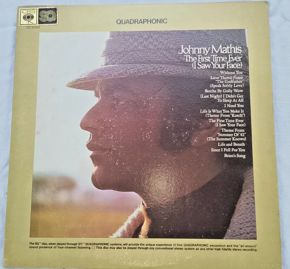 JOHNNY MATHIS "THE FIRST TIME EVER" CBS SQ USA QUADRAPHONIC VINYL LP - Image 1 of 3
