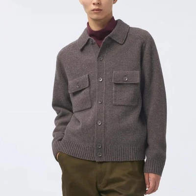 Lemaire Uniqlo U Men Lambswool Knitted Jacket Brown NWT JP XL - Image 1 of 4