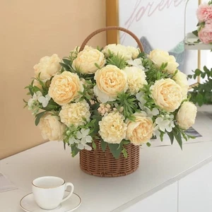 Landscape Simulated Flowers Colorful Silk Hydrangea Bridal Bouquet Home Decor - Picture 1 of 17
