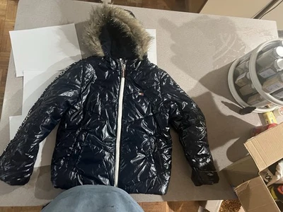 Tommy Hilfiger Coat Navy Blue Girls Size 12/14 Fur Hood Puffer - Image 1 of 4