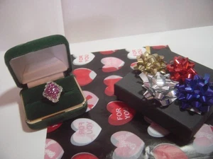 SOLID SILVER & 11 INCREDIBLE GENUINE RUBIES & 2 SMALL DIAMONDS RING-SIZE O-VINTA - Picture 1 of 15