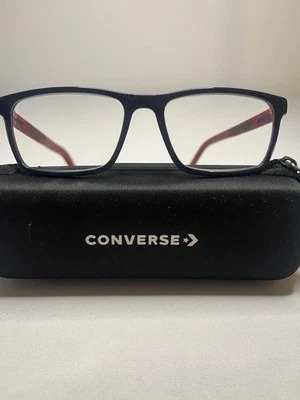 Gafas para hombre Converse Q312 azul marino/rojo 55-17-145 marco rectangular sin arañazos usadas Foto 1 de 4