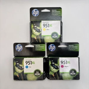 GENUINE 3-PACK HP 951XL C/M/Y Color Ink OFFICEJET PRO 8600 8100 8110 EXPIRED - Picture 1 of 7