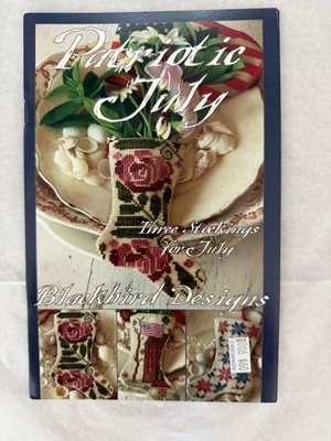 Blackbird Designs PATRIOTIC JULY Three Stockings For July Cross Stitch Booklet - Image 1 of 4