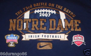 NOTRE DAME NIKE 2007 SUGAR BOWL T SHIRT SZ L/XL IRISH NATION GUC - Picture 1 of 5