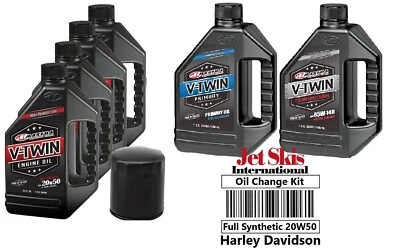 Complete Engine Oil Change Kit 20W50 V-Twin Full Synthetic Harley Davidson - Изображение 1 из 4