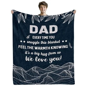 Dad Blanket 50"X60" Birthday Gift from Daughter Son Father Present Cozy - Picture 1 of 7