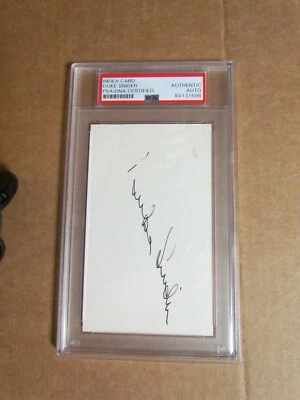 Duke Snider Signed Index Card PSA Certified Encapsulated  - Image 1 of 4