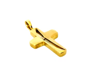  Colgante cruz con circonitas oro amarillo 8 k = oro 333 perforado - Imagen 1 de 7