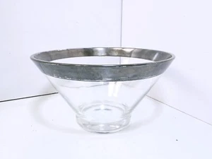 MCM Dorothy Thorpe Style Silver Rimmed Punch Bowl 10 3/4" Wide - Picture 1 of 9