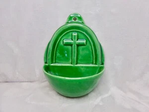 Antique wall hanging religious ceramic Holy Communion Holy-water font. Germany - Picture 1 of 5