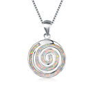 Fashion Silver White Simulated Opal Necklace Pendant Xmas Birthday Gift Jewelry