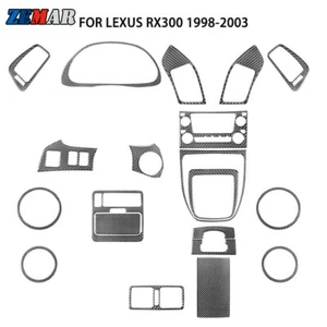 20x Carbon Fiber Full Interior Decoration Cover Trim Set For Lexus RX300 1998-03 - Imagen 1 de 21