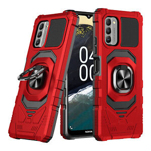 For Nokia C300 Case Shockproof Ring Kickstand Phone Cover with Tempered Glass