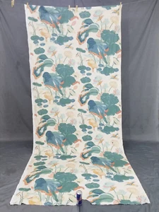 2 x Vintage French Beautiful Dry Leaf Printed Wall Hanging Curtains - Picture 1 of 24