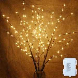 2 Pack Lighted Prelit Twig Tree Branches Lights with Timer Battery Operated C... - Picture 1 of 7