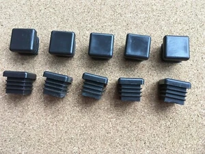 18mm × 18mm SQUARE PLASTIC END CAPS BROWN NEW OLD STOCK x 10 - Picture 1 of 2